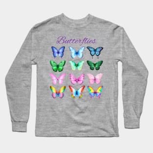 Pretty Colorful Butterflies collection Long Sleeve T-Shirt